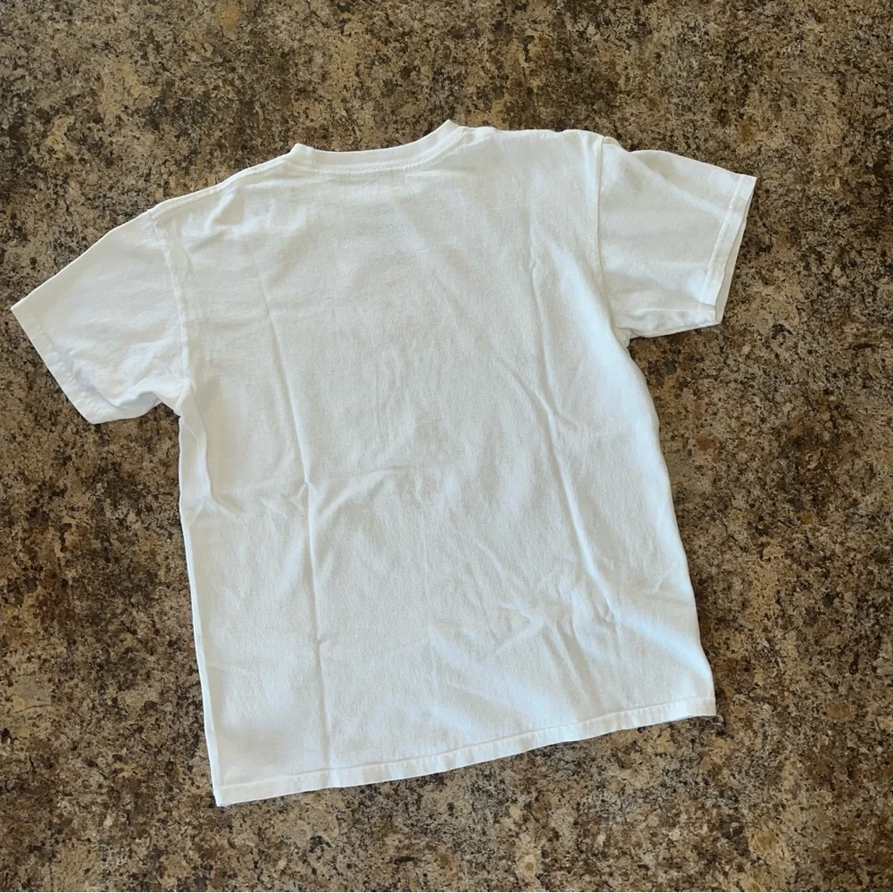 Nike Rare SB Skateboarding White Tee Puffy Speckle Swoosh Logo Kids M 10-12Y